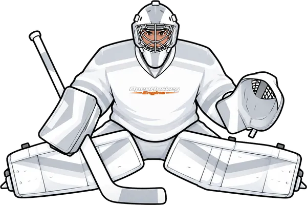 A goalie dropped into the butterfly, pads flared to seal the ice.